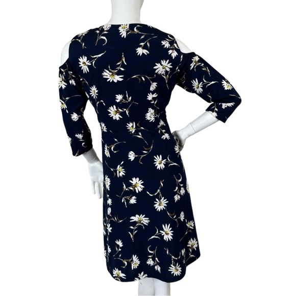 Zink London Women dark Navy Blue Printed flower pattern Fit & Flare Dress XL - Picture 16 of 17